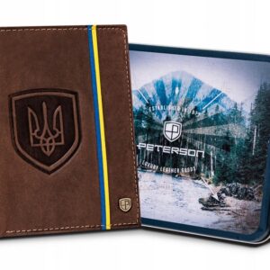 skórzany portfel męski w orientacji pionowej z systemem rfid — peterson