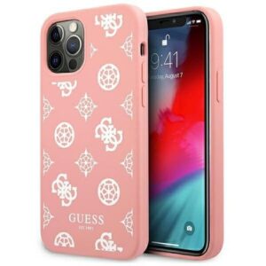 guess guhcp12llspewpi iphone 12 pro max 6,7" różowy/pink hard case peony collection