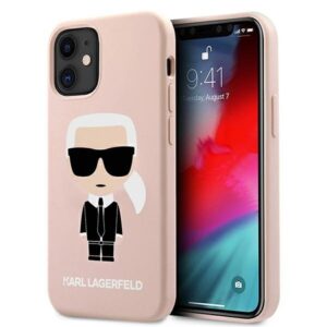 karl lagerfeld klhcp12sslfkpi iphone 12 mini 5,4" hardcase jasnoróżowy/light pink silicone iconic