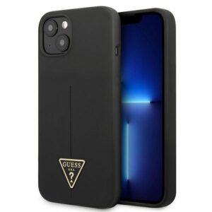 guess guhcp13ssltgk iphone 13 mini 5,4" czarny/black hardcase silicone triangle