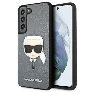 karl lagerfeld klhcs22msakhsl s906 s22+ srebrny/silver hardcase saffiano ikonik karl`s head