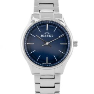zegarek damski bisset bsbe67 - silver/blue (zb557c)