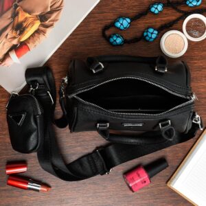 czarna torebka damska kuferek etui pasek 2w1 z40