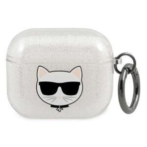 karl lagerfeld kla3uchgs airpods 3 cover srebrny/silver glitter choupette
