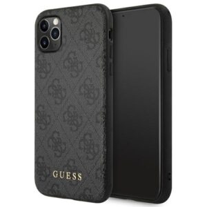 guess guhcn58g4gfgr iphone 11 pro 5,8" szary/grey hard case 4g metal gold logo