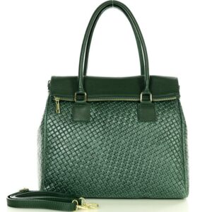 torba skórzana kuferek biznesowy satchel bag - marco mazzini zielony