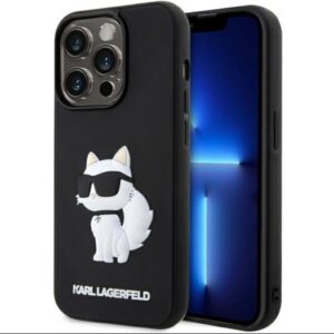 karl lagerfeld klhcp14l3drkhnk iphone 14 pro 6.1" czarny/black hardcase rubber choupette 3d
