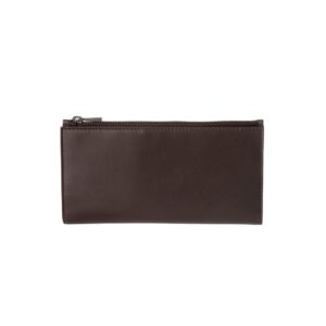 dudu kobiety genuine leather wallet long purse z przyciskiem / metal zip / card holder slim design