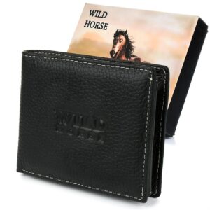 portfel skórzany męski duży czarny wild horse z rfid g83