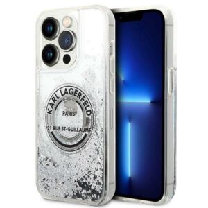 karl lagerfeld klhcp14xlcrsgrs iphone 14 pro max 6,7" srebrny/silver hardcase liquid glitter rsg