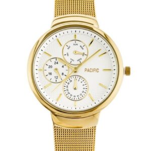 zegarek damski pacific x6075 - multidata - gold (zy619b)