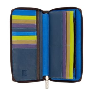 dudu long zipper rfid wallet for women in leather large ladies purse zip around with 14 card slots